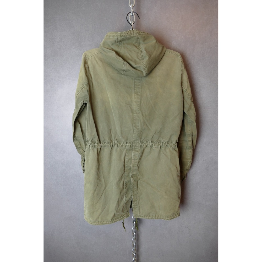 APC Paris Military Hooded Fishtail‎ Parka Jacket Olive Green Cotton Blend Size S - Picture 2 of 11